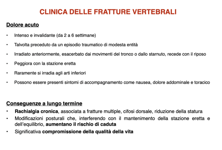 clinica delle fratture vertebrali
